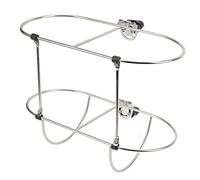 Loinutdbv Boat Mudguard Rack, Double Mudguard Holder, 304 Stainless Steel Folding Dual Storage Rack for 7in Marine Yacht Fenders with Fold - Down Design for Boat Deck Rails