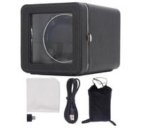 Loinutdbv Single Automatic Watch Winder, Automatic Watch Winder Box with 5 Rotation Modes, PU Leather Watch Winder with USB Type C Power Supply for Luxury Mechanical Watches (Black)