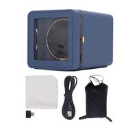 Loinutdbv Single Automatic Watch Winder, Automatic Watch Winder Box with 5 Rotation Modes, PU Leather Watch Winder with USB Type C Power Supply for Luxury Mechanical Watches (Lake Blue)
