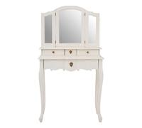 Loire Dressing Table - 4 Drawer - White with Mirror