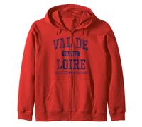 Loire France Valley of A Thousand Castles Aged Navy Print Zip Hoodie