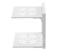 LOIRIIC 2 Tiers Pot Rack Organizer, Multi-function Pot Rack Double Layer,Kitchen Shelf Stand,Corner Storage Shelf Small for Pots Cutlery Home Pan Organizer 27 * 23 * 33cm (White)