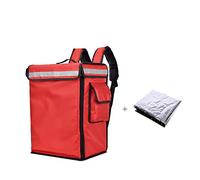 LOIRIIC 42 Litre Hot Food Delivery Bag, Pizza Delivery Backpack Keeps Food Hot or Cold Waterproof Food Delivery Bag with Reflective Strip for Delivery of Food Orders on Motorbike and Bike(Red)