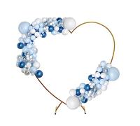 LOIRIIC Heart-Shaped Metal Balloon Arch Kit Romantic Heart Shape Balloon Arch Stand Wedding Arch Frame Backdrop Decor Stand Arch Frame for Wedding, Bridal, Valentine's Day, Birthday Party (Gold)