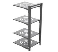 LOIRIIC Pots and Pans Organiser,4 Tier Adjustable Non-slip Dividers, Saucepan Storage Rack,Carbon Steel Pot and Pan Stand Holder for Kitchen Cupboard,27 * 23 * 53cm/10.63 * 9.06 * 20.87in (Gray)