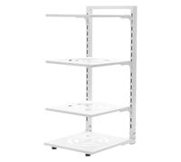 LOIRIIC Pots and Pans Organiser,4 Tier Adjustable Non-slip Dividers, Saucepan Storage Rack,Carbon Steel Pot and Pan Stand Holder for Kitchen Cupboard,27 * 23 * 53cm/10.63 * 9.06 * 20.87in (White)