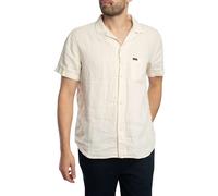 Lois Jeans Men's Nacho 22 Short Sleeved Light Linen Shirt, Beige