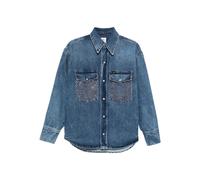 LOIS JEANS rhinestone-embellished denim shirt - Blue M
