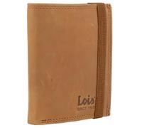 Lois Men's Genuine Leather RFID Protection Wallet Small or Large with Card Slots, Brown, Large