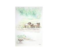 Lois Rose Fine Art & Photography Holkham Freshmarsh, July -- Designed In Norfolk Pencil Drawing 7"x5" Art Greetings Card - Single