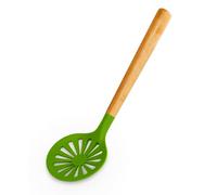 Loisa | Silicone Skimmer Spoon Kitchen Tool | Premium Scratch-Free Strainer | Spider for Cooking and Frying | Latin Inspired Cooking Untensil | Green Skimmer