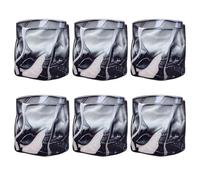 LOITTAINUE Glasses Set of 6 200 ml - Irregular Crystal Whiskey Glasses - Drinking Glasses Iced Coffee Glasses Cocktail Glasses Long Drink Glasses Water Tea Coffee Juice - Dishwasher Safe (Grey)