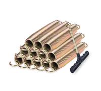 LOIUO Trampoline Springs Replacement 3.5" to 8.5" Galvanized Steel Heavy Duty High Tensile Universal Trampoline Accessories with T-Hook Tool, 12 to 48 Pack