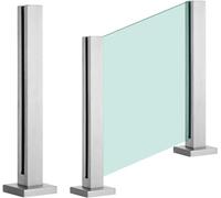 LoiYtrd Aluminium guardrails Railing Glass Panel Clamp, Deck Railing Bracket Clamp, Vertical Glass Railing Column By The Pool Edge Stair handrails(Corner Post,105cm/41.3inch)