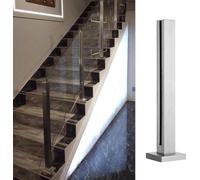 LoiYtrd Aluminium guardrails Railing Glass Panel Clamp, Deck Railing Bracket Clamp, Vertical Glass Railing Column By The Pool Edge Stair handrails(End Post,105cm/41.3inch)