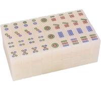 LoiYtrd Chinese Mahjong Game Set 144 Acrylic Mahjong Dice And Gorgeous Storage Box Suitable For Adults(39mm)