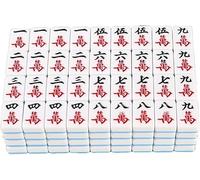 LoiYtrd Chinese Version Mahjong Game Set Including 144 Tile dice 2 dice and Gorgeous Storage Bag mahjong tiles