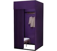 LoiYtrd Display Shelf Changing Room DIY Temporary, Privacy Screen Partition, Removable Square With Shade Curtains And Heavy Duty Frame(Purple,100x80x200cm)