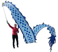 LoiYtrd Dragon Ribbon Blue Simple Dancing Dragon Ribbon For Skills Training, Throwing One-sided Dragon Pattern(6m/19.6ft)