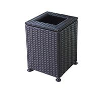 LoiYtrd Garbage Bin Plastic Rattan Garbage Bin Outdoor Courtyard Garbage Bin Lobby Dark Brown Recycling Bin Garbage Bin(30L)