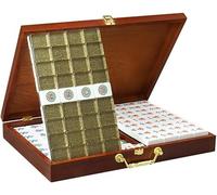 LoiYtrd Mahjong Beautiful High-grade Crystal Mahjong Classic Chinese Mahjong Entertainment Household Hand Mahjong(38#)