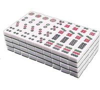 LoiYtrd Mahjong/Majiang Travel Set Game Pieces Made of Imitation Jade Complete Mahjong Game Set for Chinese Style Gameplay(White,44#)