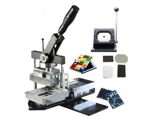 LoJax Fridge Magnet Badge Maker Machine, 80x53mm/90x65mm Rectangle Photo Magnet Button Badge Making Kit with Paper Cutter + 100pcs Components for Crafts and DIY Projects
