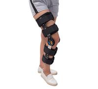 LoJax Hinged ROM Knee Brace with Strap, Patella Injury Immobilizer Brace Orthopedic Guard - Adjustable Leg Stabilizer Knee Orthosis Splint,Black-L
