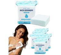 Lojesi Rinse Free Bath Sponges, Lojesi Rinse-Free Bath Wipes, No Rinse Bathing Wipes, Extra Large Disposable Cleansing Sponges, Gentle Skin Care Solution for Travel, Home & Care Use (6, Standard)