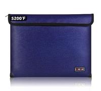 LOJGOAY Fireproof Bag with 5200? Thermal Insulated, Waterproof Fireproof Box with Zipper, Fireproof Money Bag for Cash, Fireproof Safe Bags for Home Safe Bank Valuable Documents (13.9 x10.6 , Blue)