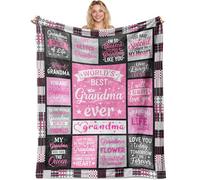 LOJISER Grandma Blanket Gift, Birthday Present for Grandmother, Christmas Throw from Grandchildren, Mother’s Day Keepsake 150×130cm
