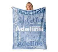 LOJISER Personalised Blanket, Custom Blanket with Text, Customised Gifts for Christmas Valentine, Personalised Gifts for Couples, Family, Mum, Dad, Boyfriend, Girlfriend