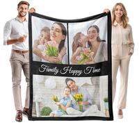 LOJISER Personalised Blanket with Photo for Mum, Custom Throw Blanket, Personalised Christmas Mothers Day Birthday Gifts for Mum, Mother, Grandma