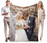 LOJISER Personalised Photo Blanket for Couples, Personalised Gift for Boyfriend Girlfriend, Customised Christmas Valentines Anniversary Birthday Gifts for Her Women Men Him Girlfriend Boyfriend