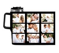 LOJISER Personalised Travel Mug with Photo Text, Custom Coffee Travel Cup, Customised Christmas Mothers Day Birthday Gifts for Dad Mum Couples Family Friends Brothers, and Sisters
