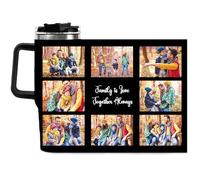 LOJISER Personalised Travel Mug with Photo Text, Custom Coffee Travel Cup, Customised Christmas Mothers Day Birthday Gifts for Dad Mum Couples Family Friends Brothers, and Sisters