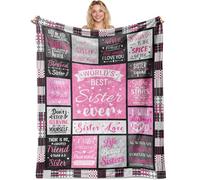 LOJISER Sister Blanket Gift, Birthday Present for Sister, Cosy Throw for Women, Big Sisters Keepsake, Christmas Blanket 150×130cm
