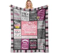 LOJISER Sister Gifts Blanket, Birthday Present for Sister, Soft Throw for Women, Big Sisters Keepsake, Christmas Blanket 150×130cm