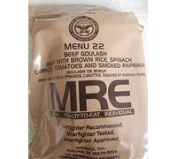 LoJo Surplus 2022 Genuine Military MRE Meals Ready to Eat with Inspection Date 2022 or Newer (Beef Goulash)