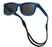 LOJUDI Baby Sunglasses Polarised - with Silicon Strap Flexible Bendable for Newborn Infant Toddler Girls Boys Age 0-24 Months-Dark Blue/Black