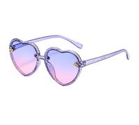 LOJUDI Heart Sunglasses Kids Girls - Boys Childrens Love Heart Shaped Sunglasses Trendy Cute for Age 3-10-Purple/Gradient Pink