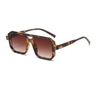LOJUDI Retro Pilot Sunglasses Womens Mens - 70s Tinted Square Oversized Lens Designer Vintage Men Ladies Big Large Sun Glasses with UV Protection-Leopard/Brown