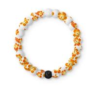 Lokai Hawaiian Silicone Beaded Bracelets for Women & Men, The Surf Collection - Ohana Beach Jewelry Fashion Bead Bracelet with Black & White Beads - Ring Bangle Slide-On Style for Comfortable Fit, 7.5
