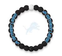 Lokai NFL Football Collection Silicone Beaded Bracelet, Detroit Lions Logo Black (Small) - Beaded Bracelet for Women & Men, Silicone Jewelry Bracelet Slides-On for Comfortable Fit