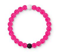 Lokai Silicone Beaded Bracelet for Women & Men (Neon Pink Hearts - Parent) - Stylish Bead Bracelet Fashion Jewelry - Ring Bangle Slide-On Style Over Wrist, Large 7", Silicone, no gemstone