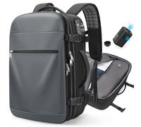 LOKASS Vacuum Seal Compression Travel Backpack 60L Expandable, Anti Theft Travel Cabin Bag, Water Resistant Carry on Backpack, School Rucksack for Men and Women, Grey