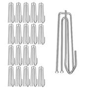 Lokatall 20 Pack Curtain Hooks, Stainless Steel Pinch Pleat Header Tape Pins, 4 Prongs Pinch Pleat Hook Clips Heavy Duty Deep Prong Hooks 4 End Curtain Hanger Drapery Hooks for Curtain Hanging