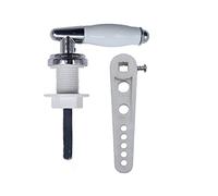 Lokatall Ceramic Toilet Flush Handle, Chrome Replacement Toilet Tank Handle Universal Fit Lavatory Toilet Cistern, Adjustable Arm (1/2 Interface) - fit 20mm Hole