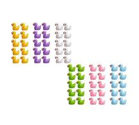 Lokatall Mini Resin Ducks Decoration, 60pcs Mini Resin Ducks Figures Miniature Ducks Realistic Duckling Tiny Duck Accessories for Birthday Party Dollhouse Phone Case DIY Landscape Aquarium (6 Colors)