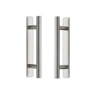 Lokatall Self Adhesive Door Handle Pulls, 2 Pack Aluminium Alloy Door Push Handles 150X25mm Sliding Door Handle No Drilling for Gates Kitchen Cabinet Garden Sheds, Silver, Brushed